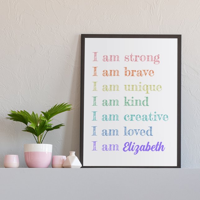 Poster Decoração de quarto de meninas com Afirmação Posit (Criador carregado)