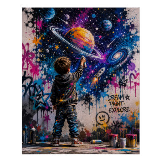 Póster Decoração de Quarto de Sonho Colorido