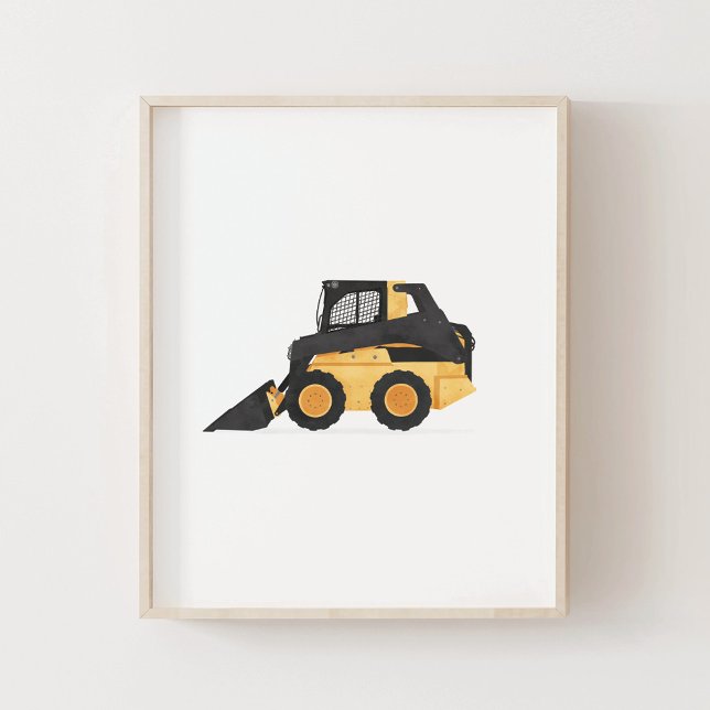 Poster Decoração de quarto infantil amarelo de skid steer (Criador carregado)