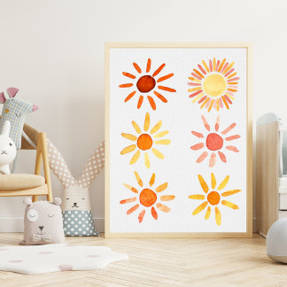 Poster Decoração de Quarto Infantil Boho Sunshine Nursery