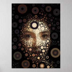 Poster Decoração de Retrato de Mulher Abstrata Digital Co