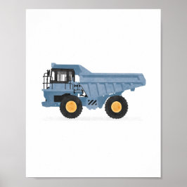 Poster Decoração de Veículo de Construção Caminhão Bascul
