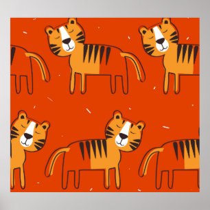 Poster Decoração Desenhada da Mão Colorida