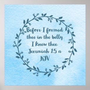 Poster Decoração do Enfermeiro Cristão - Jeremiah 1:5 a p