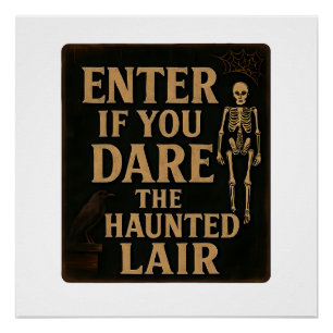 Póster Decoração do Halloween Gótico Entre Se Você Ousar