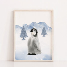 Poster Decoração do Muro do Pinguim-Ártico Ártico Inverno