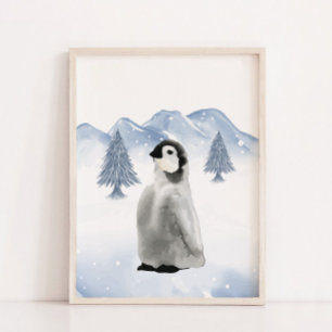 Poster Decoração do Muro do Pinguim-Ártico Ártico Inverno