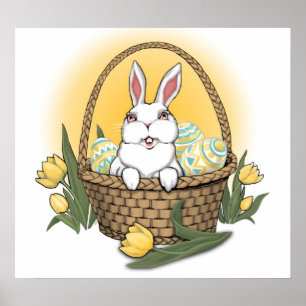 Póster Decoração do Partido da Páscoa Festiva de Bunny