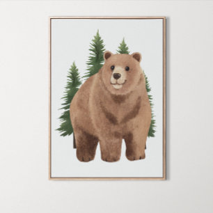 Poster Decoração do Urso do Urso da Madeira