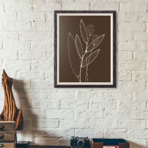 Poster Decoração em Arte de Planta Floral Boho Abstrata M