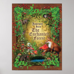 Poster Decoração Enchanted da parede da floresta