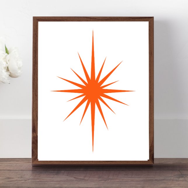 Poster Decoração Estrela Explosiva Atômica Laranja Modern (Criador carregado)