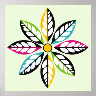 Póster Decoração Folha moderna, abstrato verde