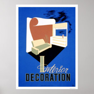 Póster Decoração interior WPA 1940