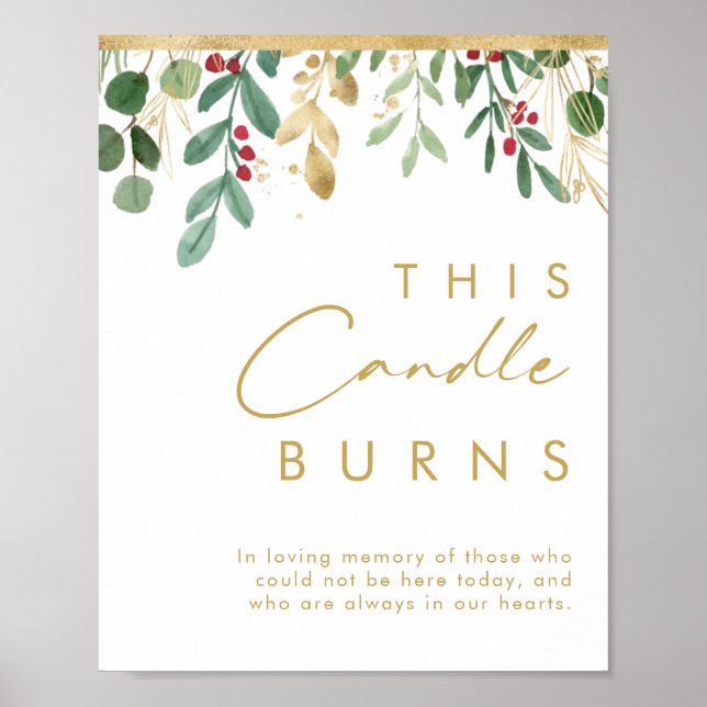 Poster Decoração Moderna de Natal | Este Candle Queima Po (Frente)