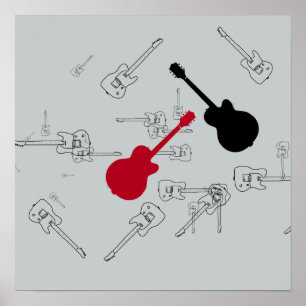 Póster decoração musical sobre rock