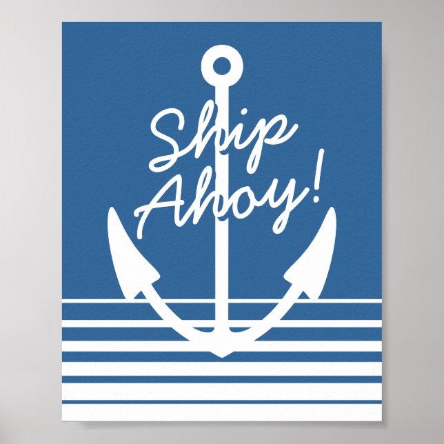 Póster Decoração náutica pôster de parede | Navio Ahoy ân (Frente)