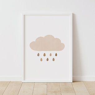 Poster Decoração Neutral do Nursery Boy Cloud