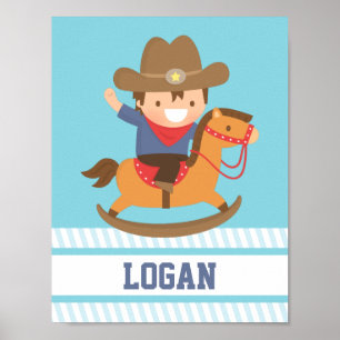 Póster Decoração pequena da sala dos meninos do cavalo 