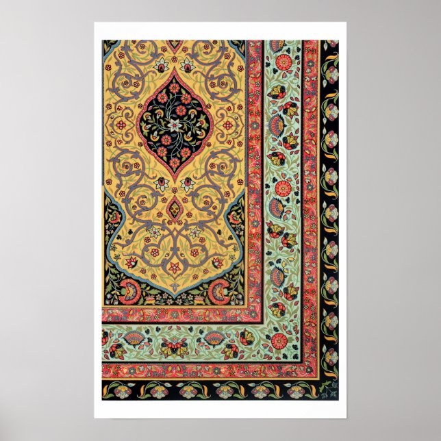Poster Decoração persa, placa XXV de "Polocromo Orn (Frente)
