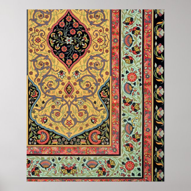 Poster Decoração persa, placa XXV de "Polocromo Orn (Frente)