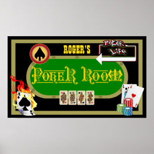 Póster Decoração Personalizada da Sala de Poker