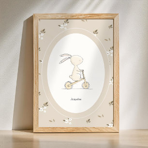 Poster Decoração Personalizada de Berçário de Coelhinho F