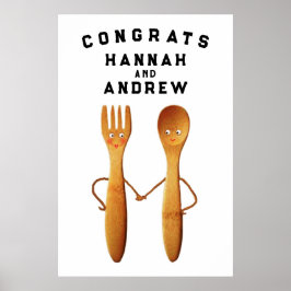 Poster Decoração Personalizada de Felicitações de Casamen