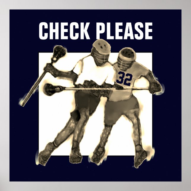 Poster Decoração Personalizada de Lacrosse (Frente)