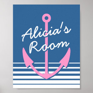 Póster Decoração personalizada de quarto de berçário náut
