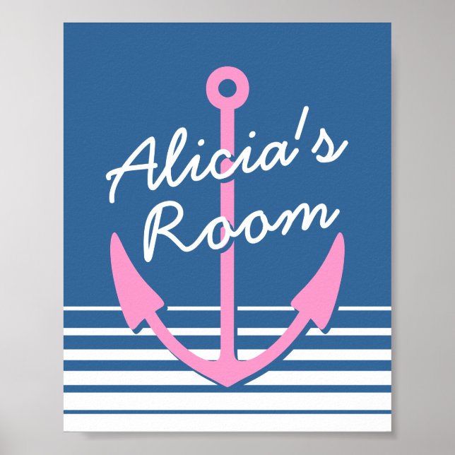 Póster Decoração personalizada de quarto de berçário náut (Frente)