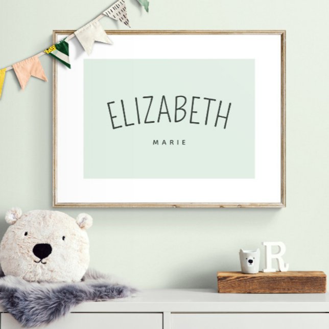 Poster Decoração Personalizada para Quarto de Brinquedos  (Shown framed. Print is designed with a white border which gives the illusion of a mat.)