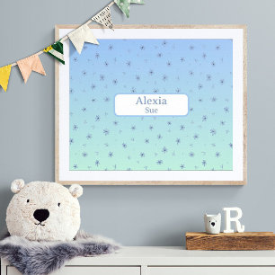 Poster Decoração Personalizada para Quarto de Criança Flo