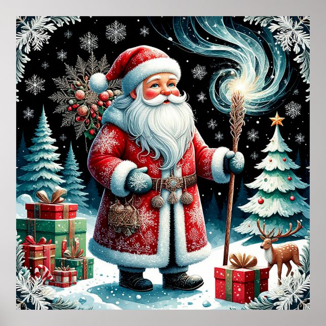 Poster Decoração Tradicional de Natal para uma Sala de Fé (Frente)