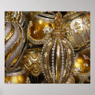 Póster Decorações da árvore de Natal do Victorian