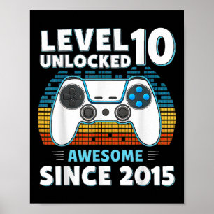Poster Decorações de Aniversário de 10 Anos Filho Menino