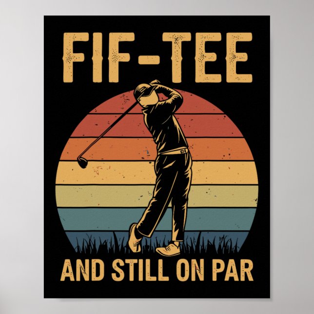 Poster Decorações de Aniversário de Golfe Fif-tee Golf Pu (Frente)