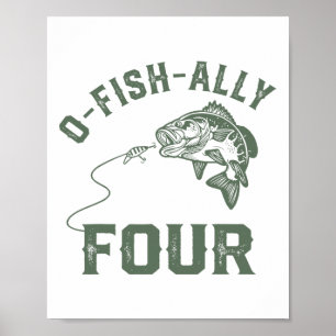 Poster Decorações de Aniversário O-fish-ally Four 4º Aniv