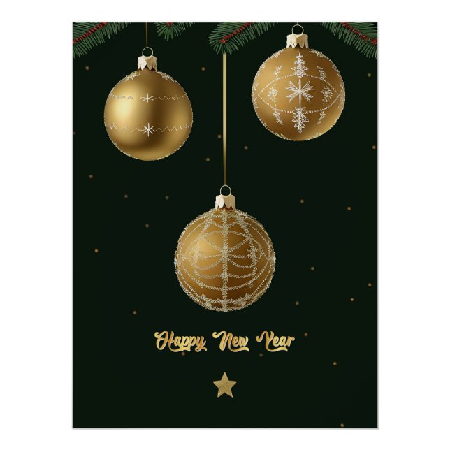Póster Decorações de Férias Festivas de Natal (Frente)