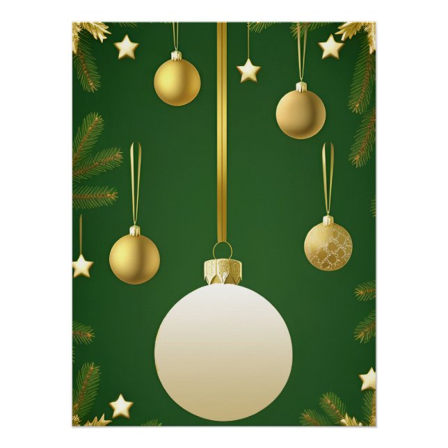 Póster Decorações Festivas de Natal (Frente)