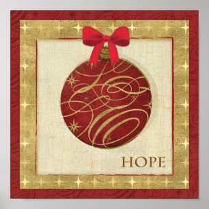 Póster Decorações vermelhas do Natal