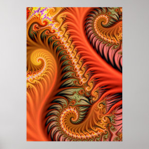 Poster Decorative fractal spirals
