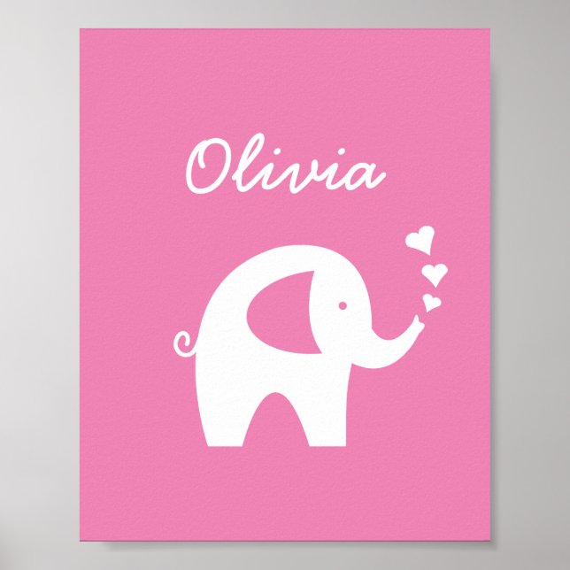 Poster decorativo para quarto de bebê menina com e (Frente)