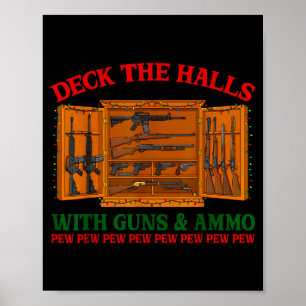 Poster Decore Os Corredores Com Armas & Munição Natal
