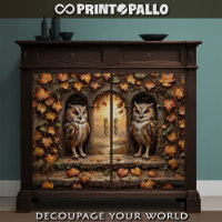 Decoupage - Duas Corujas enfrentando o outono 