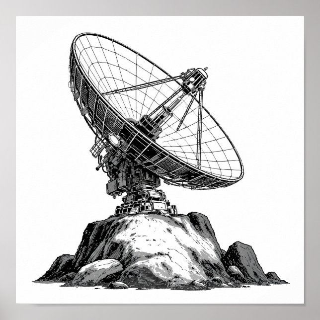 Poster Decoupage Template: 1960s Asteroid Antenna  (Frente)