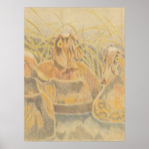 Poster Decoys de Pato de Madeira em Pond