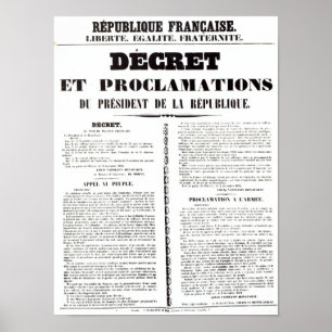 Poster Decreto e proclamação de Napoleão Bonaparte
