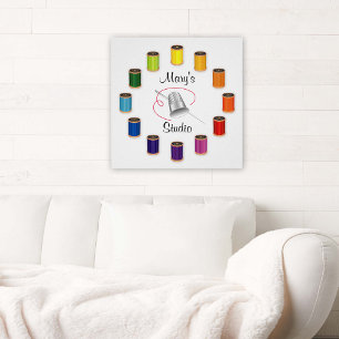 Póster Dedal, agulha e linhas Sewing