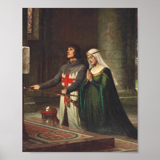 Poster Dedicação De Edmund Blair Leighton 1908 (Frente)